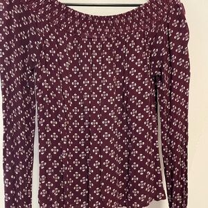 Cape Juby Burgundy Floral Blouse